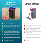 JOYMOOP Microfiber Flat Mop and Bucket System, Mops for Floor Cleaning and Wall Cleaner, Hardwood, Tile, Laminate, Vinyl Floors, Smooth Walls, and Glass Windows - 60" Flat Mop+3 Microfiber Pads[Black]