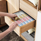 Joyoldelf Sock Organizer Drawer Organizer - 2 Packs Underwear Organizer, 48 Cells Collapsible Closet Organizers and Storage Sock Holders Organizers for Storing Socks, Ties, Belts(White)