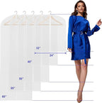 Simple Houseware 40/50/60-Inch Clear Garment Bags with Zipper for Suits, Dresses, Costumes, Uniforms - 10 Pack