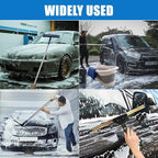 Pro Window Cleaning Kit with Storage Bucket, with 4 13 inch Extension Rods, Scrubber, Spray Bottle, Rag and Scraper with Rotating Head - Car/Home Glass Cleaning System