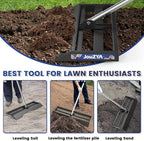 Lawn Leveling Rake 45x10 inch, Lawn Leveler Tool with Stainless Steel, 80" Extended Handle,Golf Course, and Farm,Heavy-Duty for Garden (Updated)