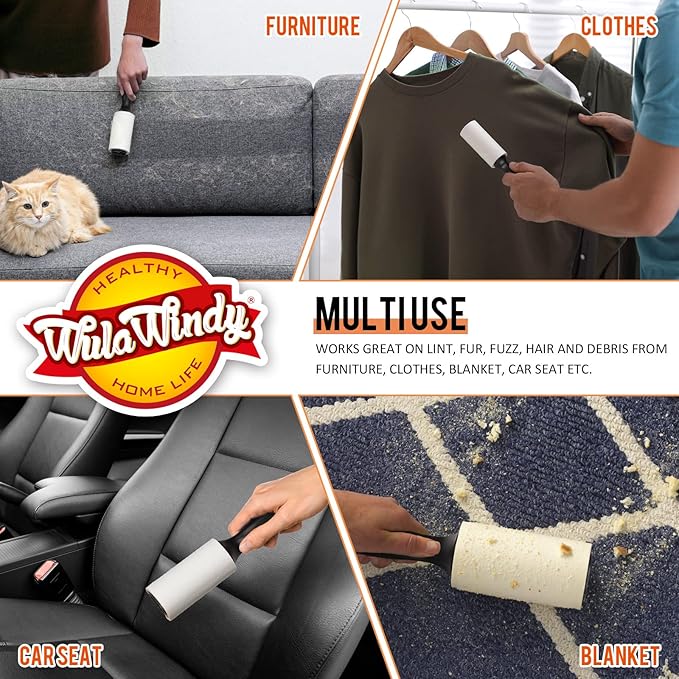 WulaWindy Lint Roller, Lint Roller for Pet Hair, Extra Sticky Lint Rollers Pet Hair Remover for Clothes, Work Great on Pet Hair Value Pack (21 Pack)