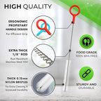 Heavy Duty Cleaning Brushes Set of 8 - Extra Long Straw Cleaners for Metal and Plastic Reusable Drinking Straws, to Clean Small Spaces, Sippy Cups, Water Bottles - Sturdy Hard Brush Bristles