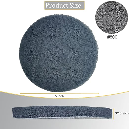 10 Pack 5 Inch 800 Grits Multipurpose Scrubber Scouring Pads Hoop and Loop Flocking Scuff Pads -Scuff Pads Conditioning Discs Polishing Pad for Furniture Automotive Cleaning, Rust Removal