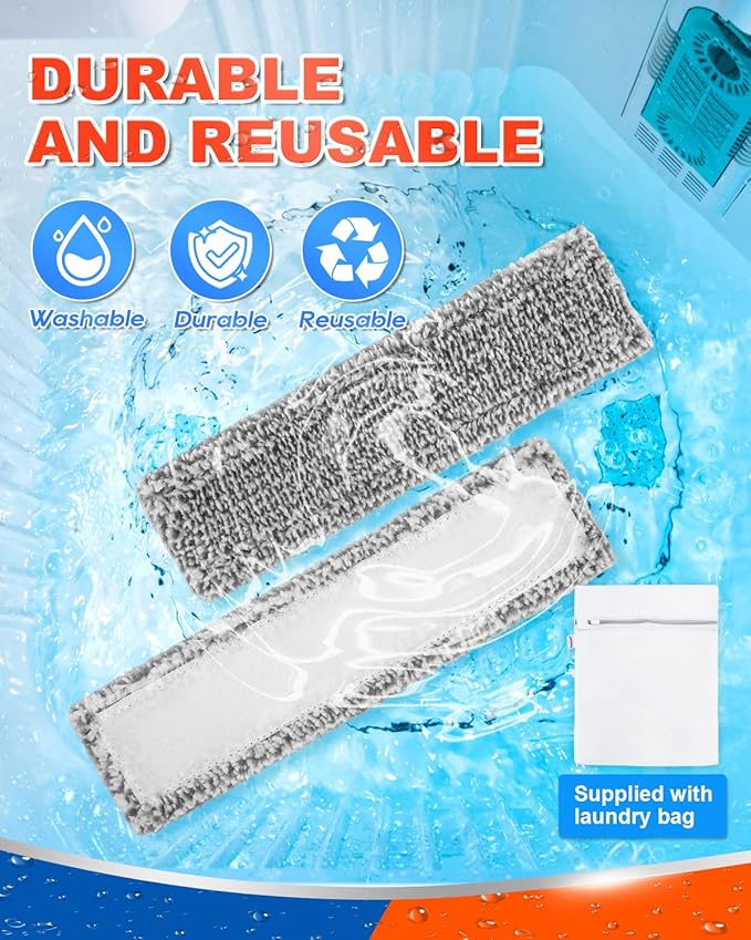 DR DAPPER Window Vacuum Pads Compatible with Kärcher WV 1 WV 6 Squeegee for Shower Glass, Microfiber Windows Pads Compatible with Karcher Steam Cleaner, Electric Squeegee for Window Cleaner - 2 Pack