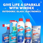 Windex Fast Shine Foam Glass Cleaner Supplies, No-Drip Window & Mirror Aerosol Spray, Streak-Free, Removes Fingerprints, Dust, Dirt & Smoke Film, Grapefruit Scent, 19 oz (Pack of 2)