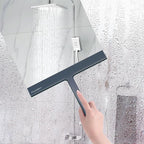 Shower Squeegee for Glass Doors, 9" Inch Width Silicone Rubber Blade Squeegee Window Cleaner Tool Squeegee for Shower Glass Doors Bathroom Mirror Car Window Tile - Gray
