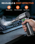 WeGuard W22 Electric Air Duster, 180000 RPM Compressed Air Duster with LED Light, 3-Speed Adjustable/Compressed Air Can Alternative, Dust Blower for Computer, Keyboard, Car, Leaves, Outdoor