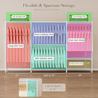 Golpart Coat Rack Clothes Wardrobe：Closet Organizer and Storage Clothing Garment Rack with Shelves Heavy Duty for Hanging Clothes Portable Adjustable White 15.8" DX69 WX76.5 H