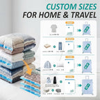 Cozy Essential Travel Vacuum Storage Bags with Rechargeable Cordless USB Pump, Space Saver Bags for Luggage, Suitcase, Carry-On, for Clothes, Blankets, Bedding & Seasonal Storage,30 Combo