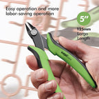 KATA Micro Flush Cutters, 5-inch Precision Wire Cutter, Anti-Slip Side Cutting Pliers for Electronics, Zip Ties, Copper Wire