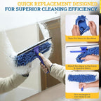 Kleen Handler Chenille Replacement Window Cleaning Squeegee Sleeves (5 Pack), Reusable & Washable Glass Cleaning Scrubber Refills