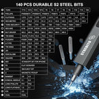 STREBITO Mini Electric Screwdriver Upgraded 155 in 1 Electric Precision Screwdriver Set with 140 S2 Steel Magnetic Bits, 5 Torque Settings, Electronics Repair Tool Kit for Computer, PC, Laptop, Phone
