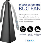 Treva Bug Fan Fly Deterrent with Holographic Blades to Clear Bugs, Mosquitoes, and Flies, Battery Powered Fly Fan 4 Pack
