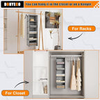 5-Shelf Hanging Storage Closet Organizer, Linen Rv Storage and Organization for Wardrobe, Inside, Camper Accessories, Nursery, Baby Room