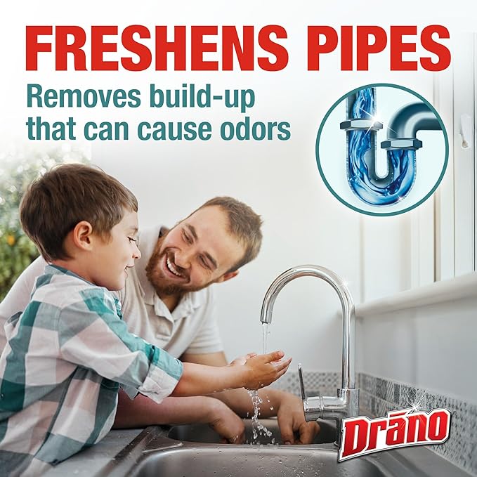 Drano Max Build Up Remover Drain Cleaner, Great for Clog Prevention, Commercial Line, 60 oz