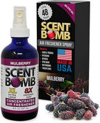 Scent Bomb Mulberry Air Freshener Spray, Long-Lasting Odor Eliminator for Home & Car, Effective Deodorizer Spray