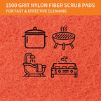 Griddle Scour Pads, Non-Scratch Scouring Pads with Handle, Grill Scrubbers, Cast Iron Polishing Pads, Heavy Duty Scrubbing Pads for Cleaning Walls- 11 Scrub Pads and 1 Handle