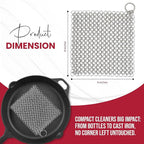 Zylark Cast Iron Scrubber Chain - Cast Iron Cleaner Scrubber - Chain Mail Scrubber Cast Iron - Chainmail Scrubber - Skillet Cleaner - Pan Scrubber for Cookware