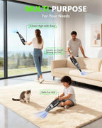 Handheld Vacuum Cordless, 11KPA Strong Suction & 25 Mins Runtime Brushless Motor, Rechargeable Car Vacuum Cleaner with 2 HEPA Filter/Multi-Accessories/Lightweight, for Home/Car/Office Cleaning