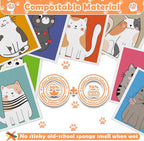 Lucomb Swedish Dish Cloths for Kitchen, 8 Pack Reusable Cleaning Cloth Absorbent Kitchen Towels No Odor Fast Drying for Home Wipes Dish Washing (Cute Cat)