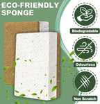 Aheroi Natural Dish Sponge, 32 Count FSC Certified Plant-Based Biodegradable Compostable Kitchen Sponges for Dishes Bulk, Organic Eco Friendly Cleaning Sponge for Bathroom, Household, Non Scratch