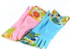 2 PAIRS Household Gloves Latex Free Cleaning Gloves with Soft Lining Long Cuff 15" & Grip, Medum, Pink/Blue
