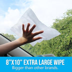 Air Jungles Glass and Window Cleaner Wipes 70 Count (Pack of 3), Extra Large 8" x 10" Size Multi-Surface Glass Cleaning Wipes for Car Windshield, Headlight, Mirror, Tile, and Household Appliance