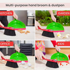 Vigar Ladybug Dust Pan and Brush Handy Set, 12-3/4-Inches, Green, Red, Black