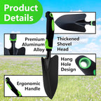 12 Pcs Garden Shovel, Aluminum Alloy Trowel, Heavy Duty Trowel Gardening Tool, Metal Hand Shovel with Ergonomic Handle, Small Shovels for Digging Weeding Planting Transplanting