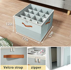 Shoe Organizer for Closet,2 Pack Foldable Shoe Storage Organizer Box Bin with Adjustable Dividers and Clear Cover, Fits up to 16-32 Pairs（Grey）