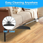 Broom with Dustpan Combo Set and Silicone Air Broom Kit, 51" Long Handle Floor Squeegee, Black Household Kit for Glass Window Rugs Pet Hair Home