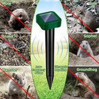 Solar Powered Mole Repellent Ultrasonic Outdoor, 8 Packs Snake Skunk Gopher Vole Rodent Deterrent, Waterproof Repeller for Yard Lawn Garden to Get Rid of Groundhog Chipmunk Raccoon