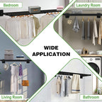 Closet Shelves Wall Mounted, 57 Inches Heavy Duty Closet Rod with Shelf Metal Utility Shelf for Wall, Closet, Laundry Room