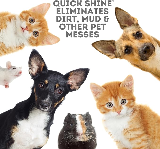 Quick Shine Plant Based Pet Floor Cleaner 27 oz, 2Pk | Ready to Use, Removes Dirt, Streak Free, No Rinse | Hardwood, Laminate, Luxury Vinyl Plank LVT, & Tile | Safer for Kids, Pets & Our Environment