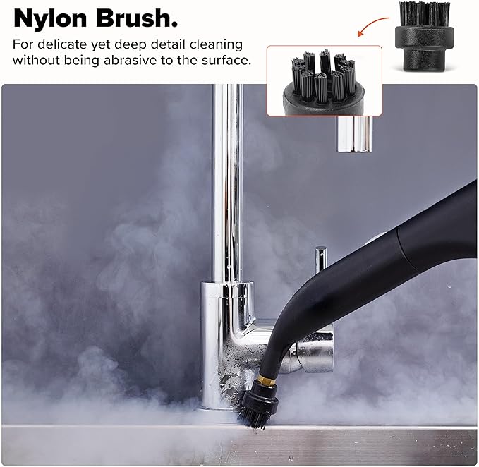 Dupray Small Brushes – Brass, Horsehair, Nylon & Stainless Steel Accessory Parts for Steam Cleaner – Brush Head for Cleaning Grout, Tile, Oven, Car, BBQ, Kitchen and Bathroom (10) (Assorted Brushes)