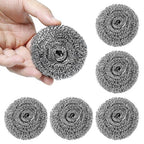 6 Pcs Stainless Steel Scrubber, Steel Wool Pads, Flexible Scrubber Pads, Dishwashing Scouring Pads Heavy Duty, Kitchen Scrubbing Sponges for Cleaning Dishes, Pots, Pans, Grills and Sinks