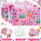 PerKoop 100 Pack Pocket Tissues Travel Slim Packs Small Facial Tissues Wallet Size Toilet Paper for Travel Guest Wedding Supplies, 4 Styles(Flower Travel)