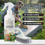 Headstone Cleaner for Graves, Tombstone & Headstone, Removes Dirt, Moss & Other Grime, Tombstone cleaner for Restoring Natural Luster on Granite, Stone, Marble, Slate, Concrete & More, 8.8 oz