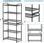 Simple Trending 3-Tier Stackable Wire Shelving Unit Storage Rack, Expandable & Adjustable Kitchen Storage Cabinet Shelf Organizer, Black