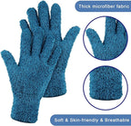 Patelai 3 Pairs Microfiber Plant Dusting Gloves Leaf Cleaning Gloves for Indoor Plants, Blinds, Furniture, House (Dark Blue,Gray,Khaki,Small)