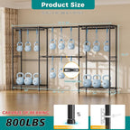 SINGAYE Clothes Rack Portable Closet Coat Wardrobe Heavy Duty Clothing Racks System Organizers and Storage for Hanging Clothes Garment Rack Adjustable with Shelves 15.8" D*(77-88) W*76.5" H Black