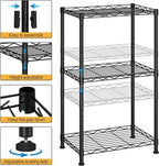 HOMEFORT Storage Shelves, 3-Wire Shelving, Metal Shelving Unit Adjustable Storage Shelves Rack for Kitchen, Pantry, Bathroom, Black, 15.7" W x 11.4" D x 30" H