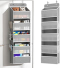 1 Pack 5-Tier Over the Door Organizer, Heavy-Duty Large Deep Pocket Hanging With 5 Large Front & 6 Side Pockets With for Pantry, Kitchen, Bathroom, Dorm, Grey