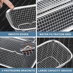 Utensil Drying Rack, 2 Pack Stainless Steel Utensils Holder Dishwasher Silverware Basket, Compact Dish Rack Chopsticks Spoons, Forks, Knifes Drainer Basket Organizer for Kitchen Counter, Medium