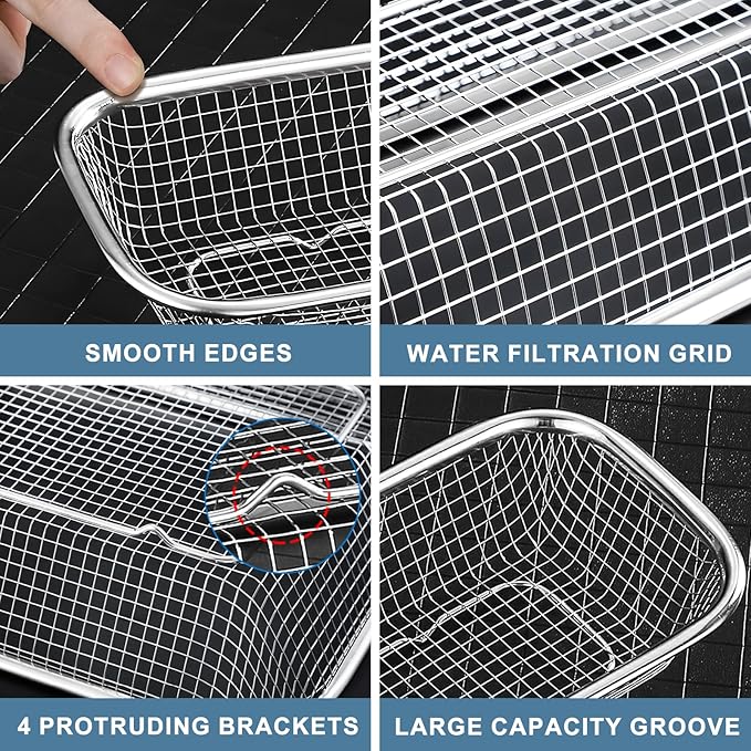 Utensil Drying Rack, 2 Pack Stainless Steel Utensils Holder Dishwasher Silverware Basket, Compact Dish Rack Chopsticks Spoons, Forks, Knifes Drainer Basket Organizer for Kitchen Counter, Medium