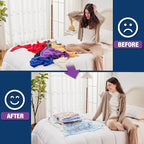 XXL Jumbo 47''X35'' Vacuum Storage Space Bags Extra Large for Blanket Bedding Comforters with Hand Pump (4 Pack)