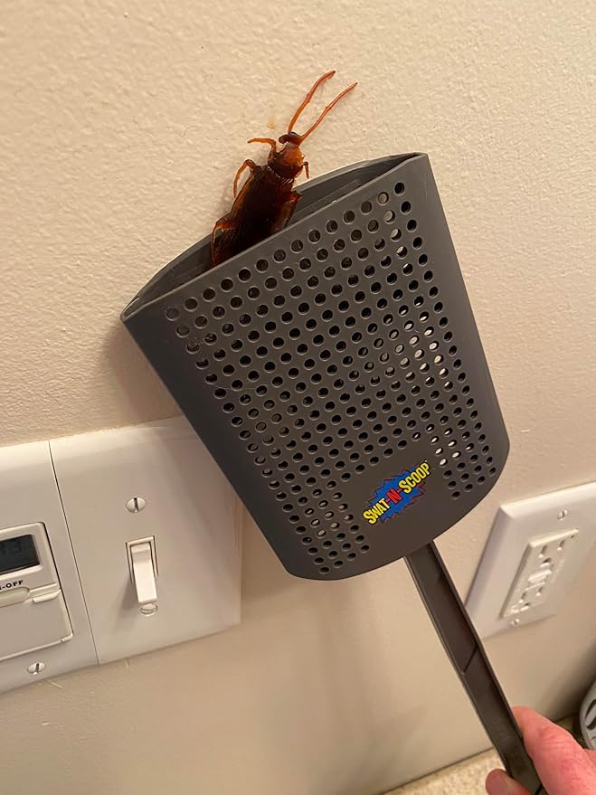 Heavy Duty Fly Swatter and Spider Catcher and Release. Insect Fly Catchers for Inside Home. House Fly Swatter or Humane Bug Catcher with Built in Insect Scoop. (3, Charcoal)