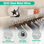 HAUSHOF Closet Shelves Wall Mounted 2-Pack, 4ft x 16in White Metal Wire Shelving for Laundry Room, Closet, Basement Organization and Storage