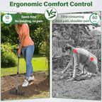 Weeding Rake Tool, Garden Weed Puller with Detachable Long Handle, 62 Inch Heavy Duty Hand Weed Remover Tool for Lawn, Yard, Atio and Backyard (5 Tines)